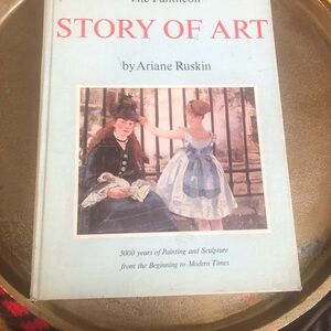 Unique Vintage 'Story of Art' Print - Light Blue and Red